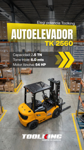 Autoelevador Toolking TK 2560 nuevo 2.5 TN torre triple 6.0m motor Xinchai en venta