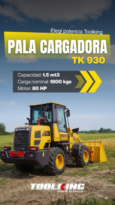 Pala Cargadora Toolking TK 930 nueva capacidad 1.5 mt3 carga 1800 kgs motor 80 HP en Córdoba y Santa Fe