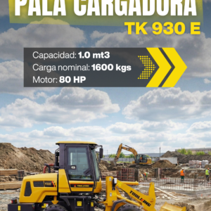 Pala Cargadora Toolking TK 930 E nueva capacidad 1.0 mt3 carga 1600 kgs motor 80 HP en venta